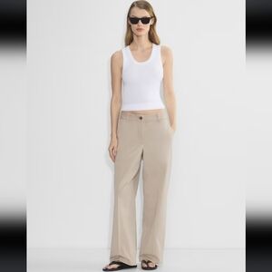Aritzia Mid Rise Wide Leg Chinos In Taupe